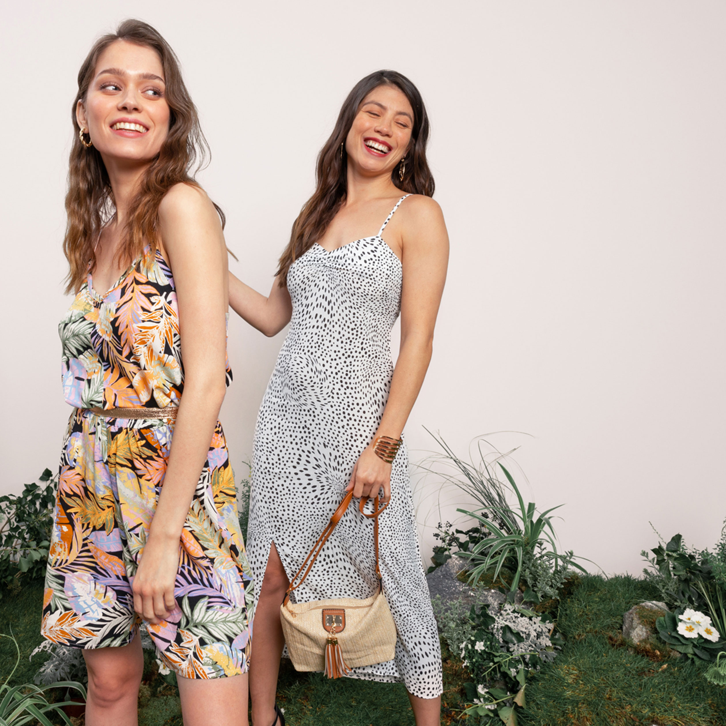 Robe longue droite fendue à bretelles ecru femme | La Halle