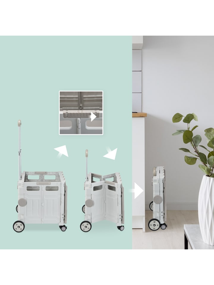 relaxdays Einkaufstrolley in Grau/ Weiß günstig kaufen onesize
