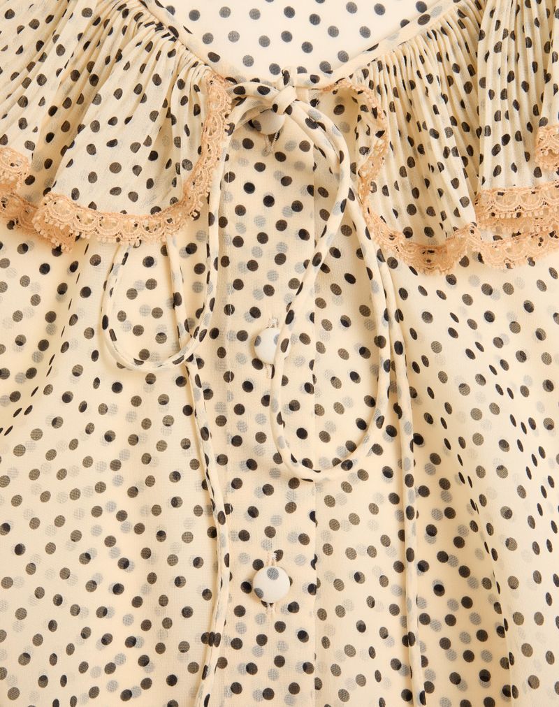 Camisa Georgette Light com Estampa Plus-de-pois