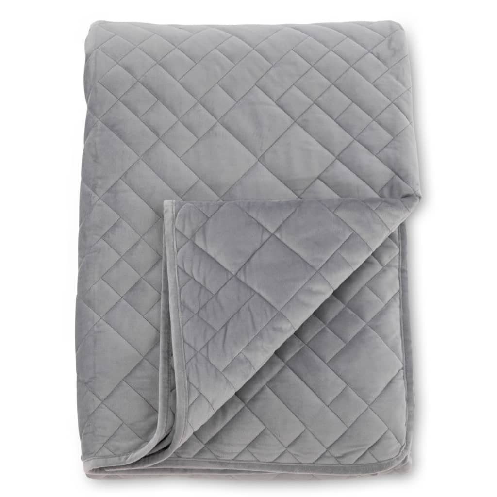 Baumwollbettdecke, Tagesdecke Jilly 80x260 cm Polyester Hellgrau, Venture Home, Bezug: Polyester