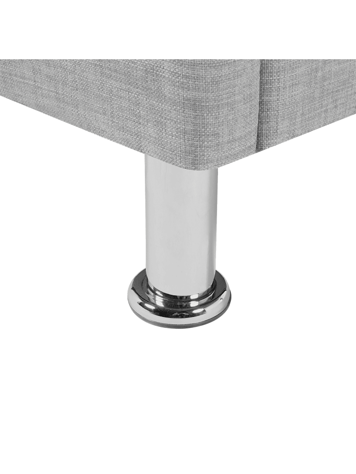 Beliani Einzelbett METZ in Grau/Silber - (W) 126 x (H) 102 x (L) 217 cm günstig kaufen onesize