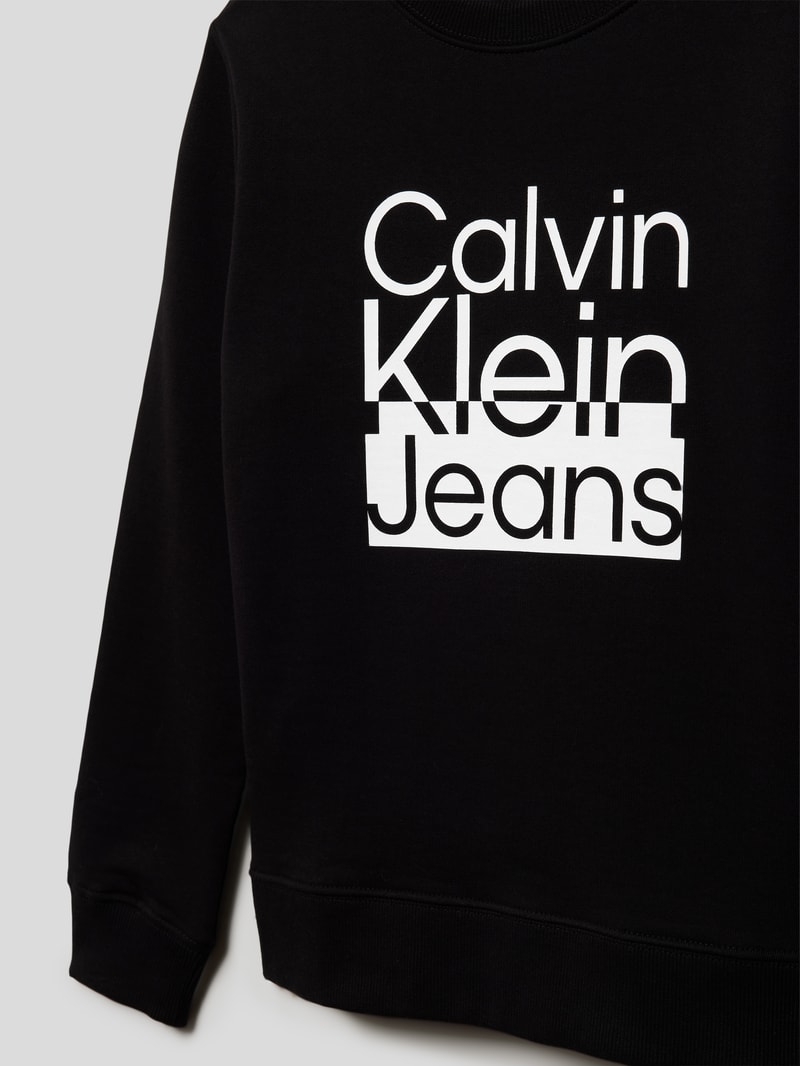 Sweatshirt mit Label-Print 'BOX LOGO' in schwarz