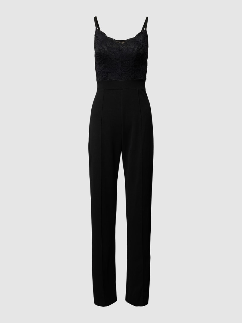 Jumpsuit mit Spitzenbesatz in black