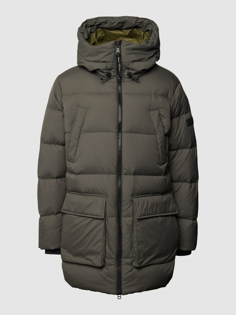Daunenjacke mit Kapuze in schlamm