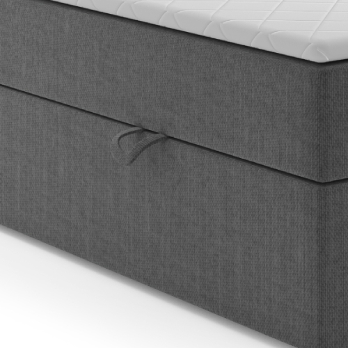 Möbel Punkt Boxspringbett MALIBU mit Bettkasten 180 x 200 cm Webstoff Anthrazit Bett Bettkasten