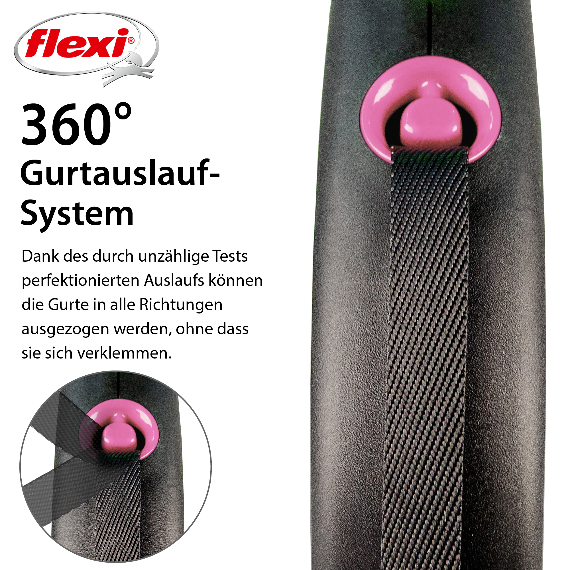 Flexi Hundeleinen Flexi Black Design Gurt pink S, 5 m, 15 kg