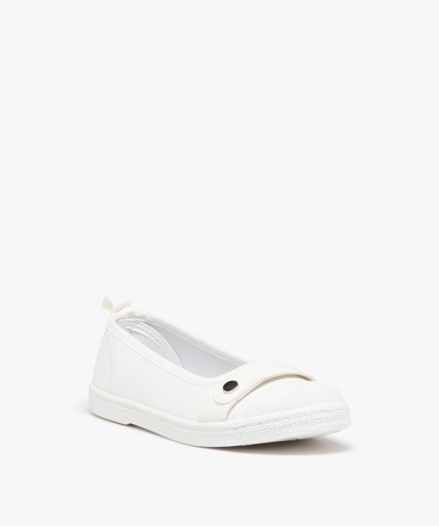 Ballerines fille en toile avec bout renforcé blanc | GEMO