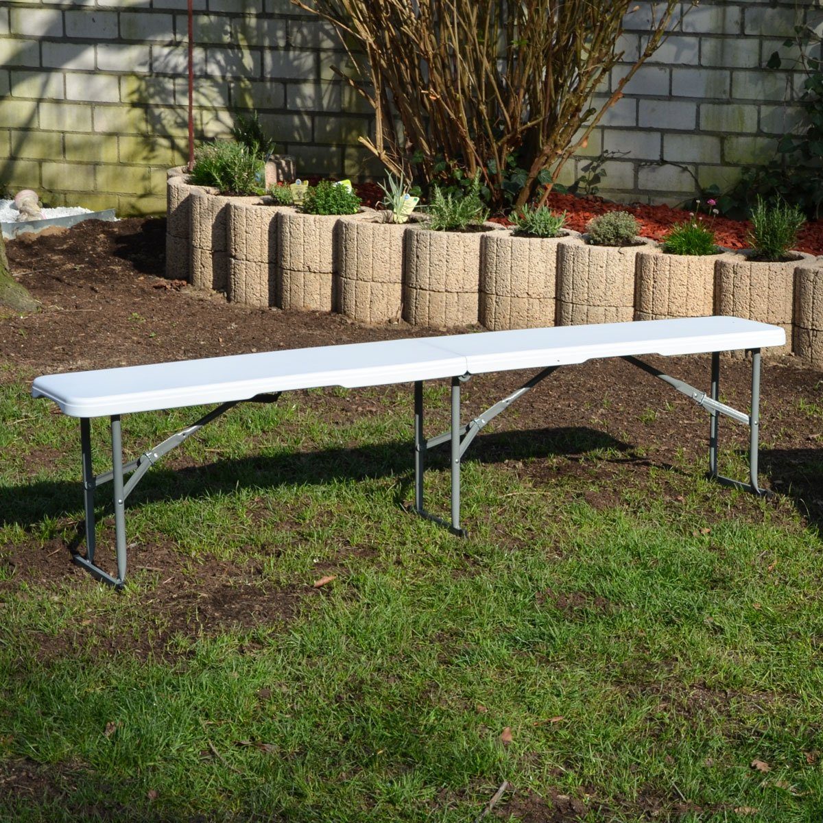 AMANKA Bierzeltgarnitur Wetterfeste Bierbank Sitzbank Gartenbank, Klappbar 182x27x43 cm Camping