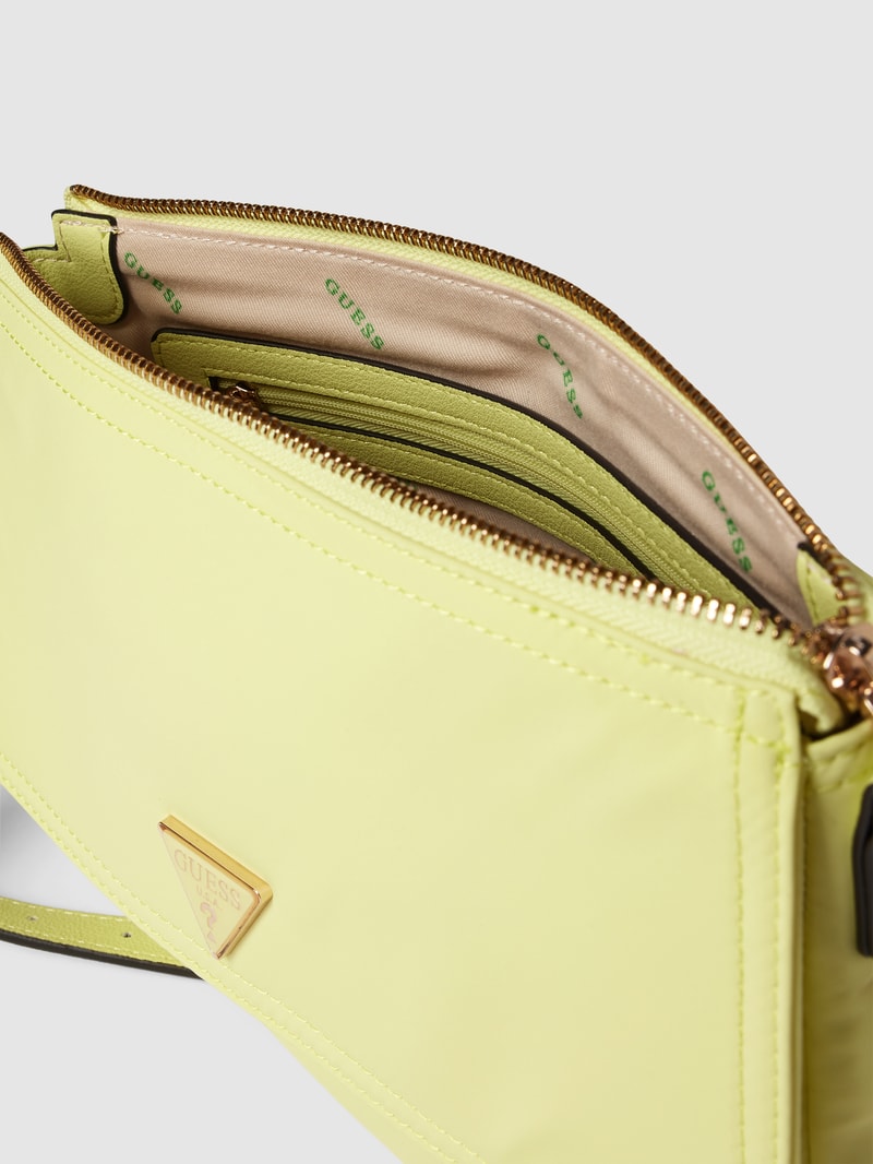 Handtasche mit Label-Details Modell 'GEMMA' in hellgelb