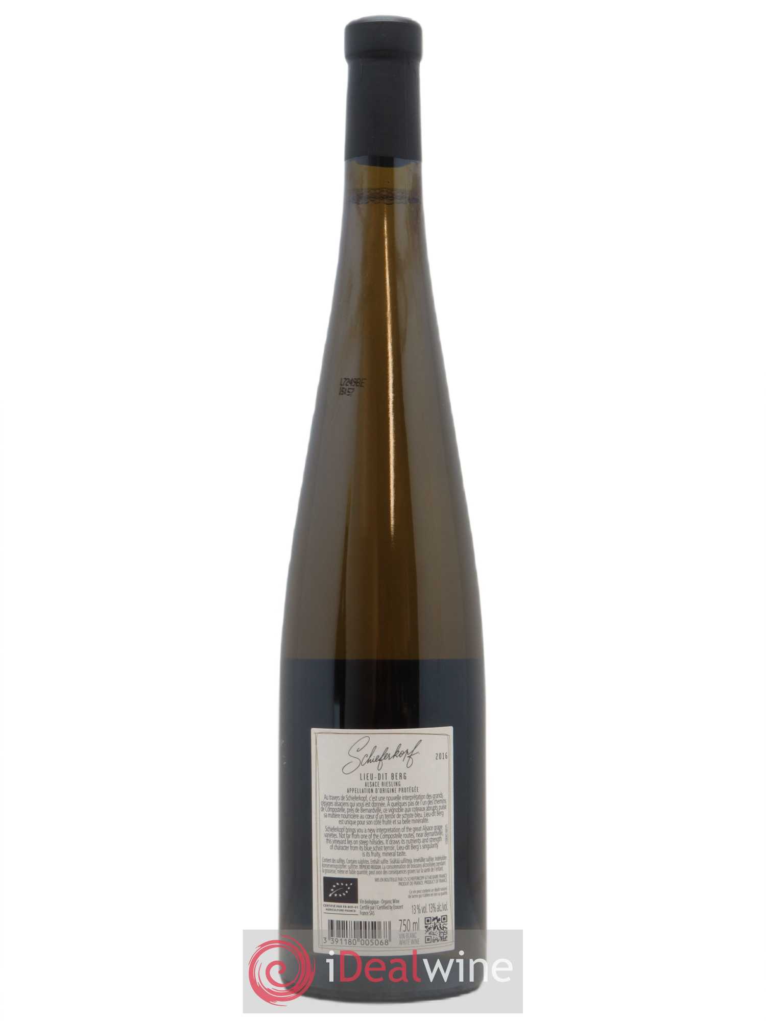 Riesling Lieu-dit Berg Schieferkopf - Chapoutier  2016 - Lot de 1 Bouteille