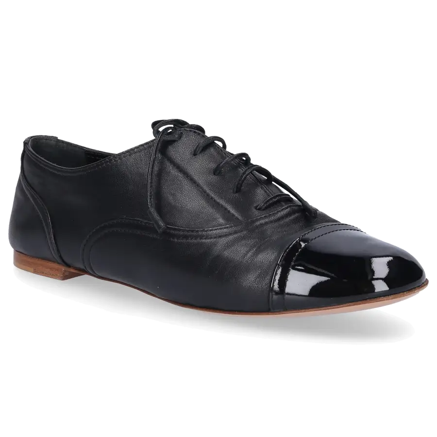 Gianvito Rossi - Schnürer GL2329 Kalbsleder Lackleder schwarz - schwarz