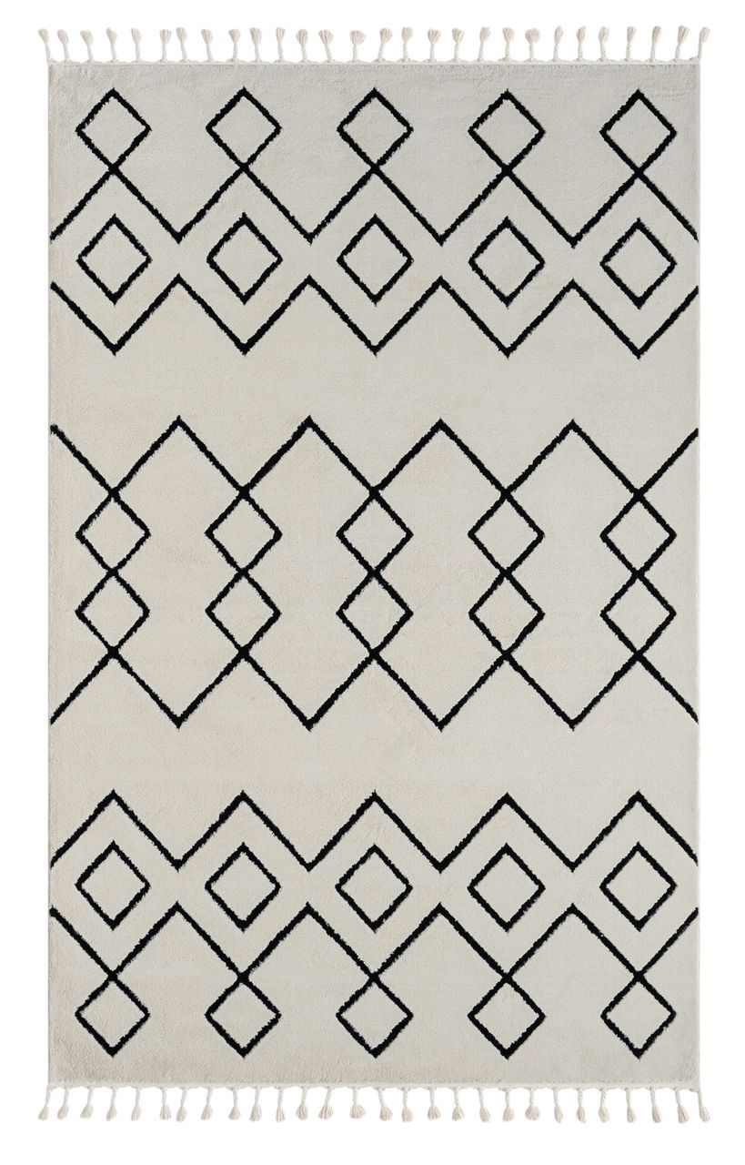 MyFlair Teppich Moroccan Heaven, 200 cm x 290 cm, Farbe weiß, rechteckig, Florhöhe 19mm