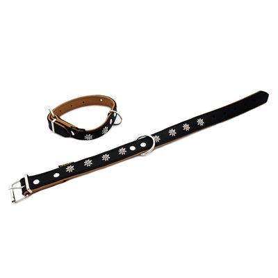 Heim Halsband Edelweiß, schwarz/natur