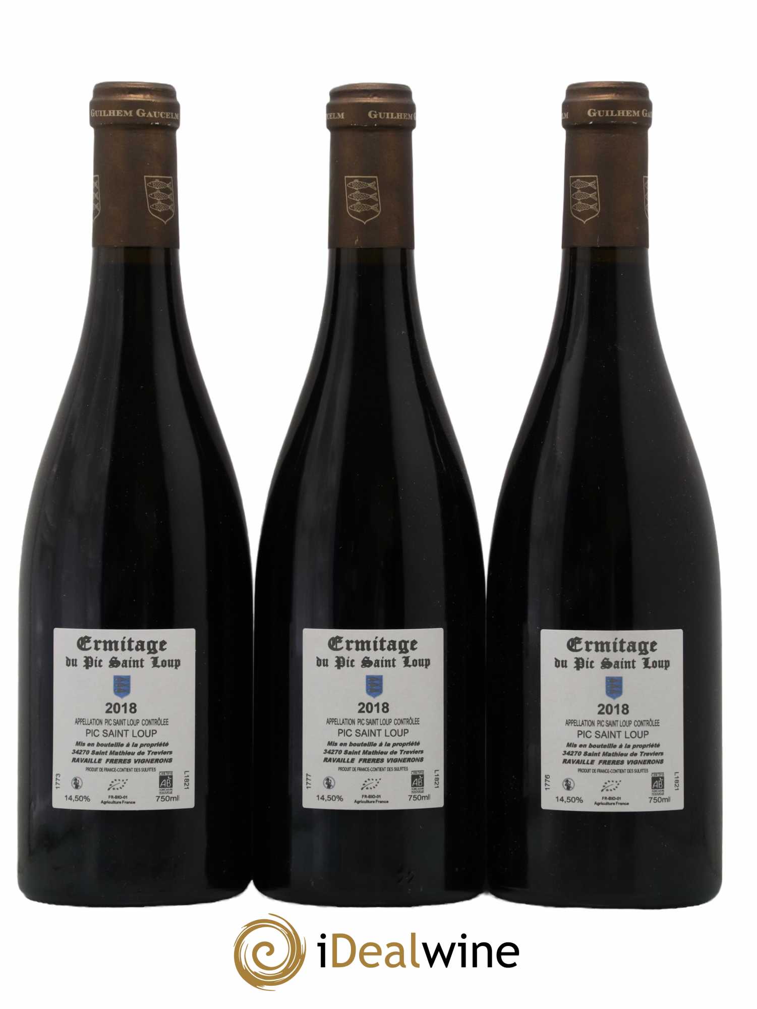 Pic Saint-Loup Héritage du Pic Saint-Loup (anciennement Ermitage) Guilhem Gaucelm Ermitage du Pic Saint-Loup 2018 - Lot de 3 Bouteilles