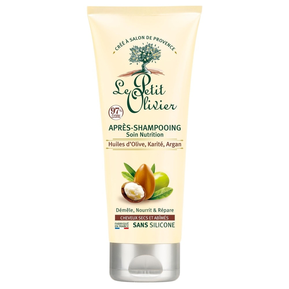 le petit olivier Après-Shampooing Soin Nutrition Huiles d'Olive, Karité, Argan Après-Shampooing - Cheveux Secs ou Abîmés