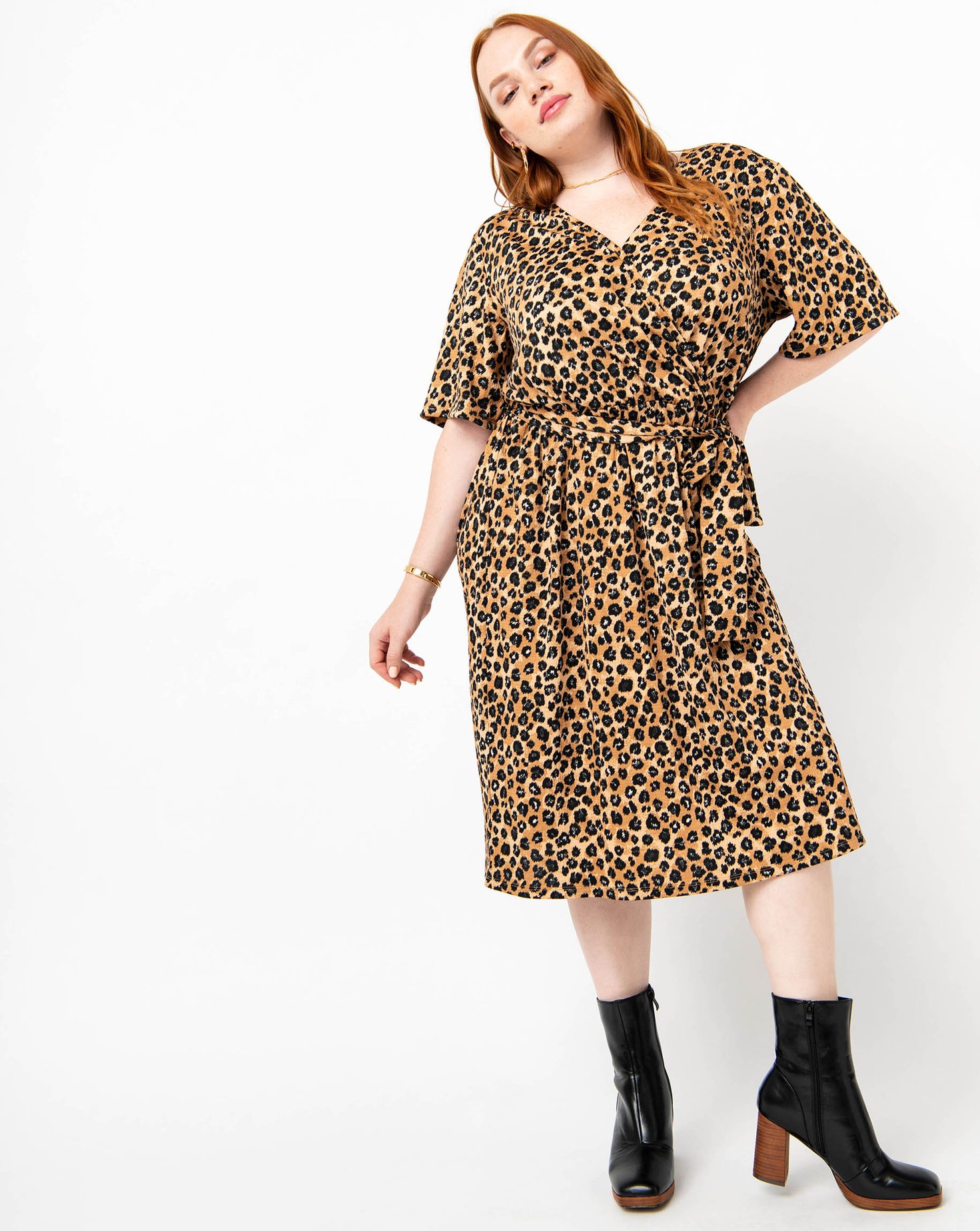 Robe imprimée à manches courtes femme grande taille imprime | GEMO