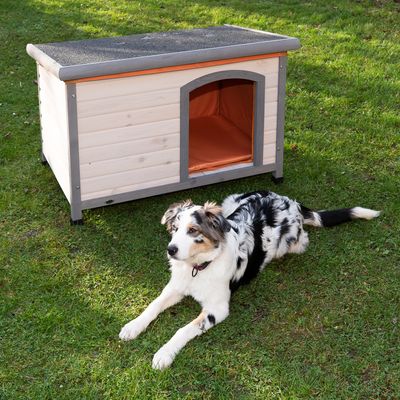 Spar-Komplettset: Trixie Natura Flachdach-Hundehütte Classic mit Isolierung