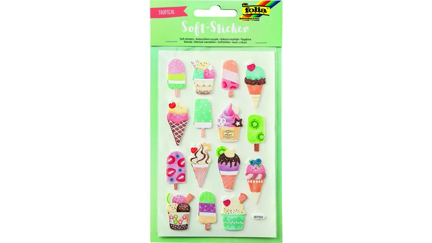 folia Soft-Sticker TROPICAL 2 Blatt 28 Sticker