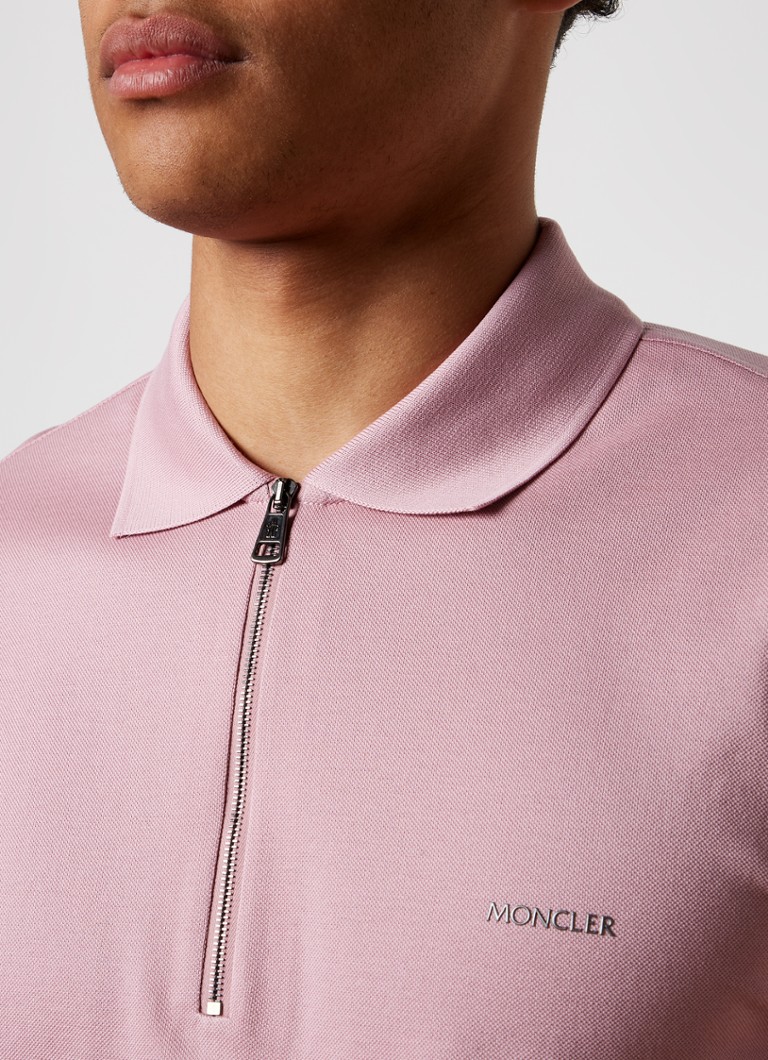 Moncler polo majica regularnog kroja od pamučnog pikea s patentnim zatvaračem do pola