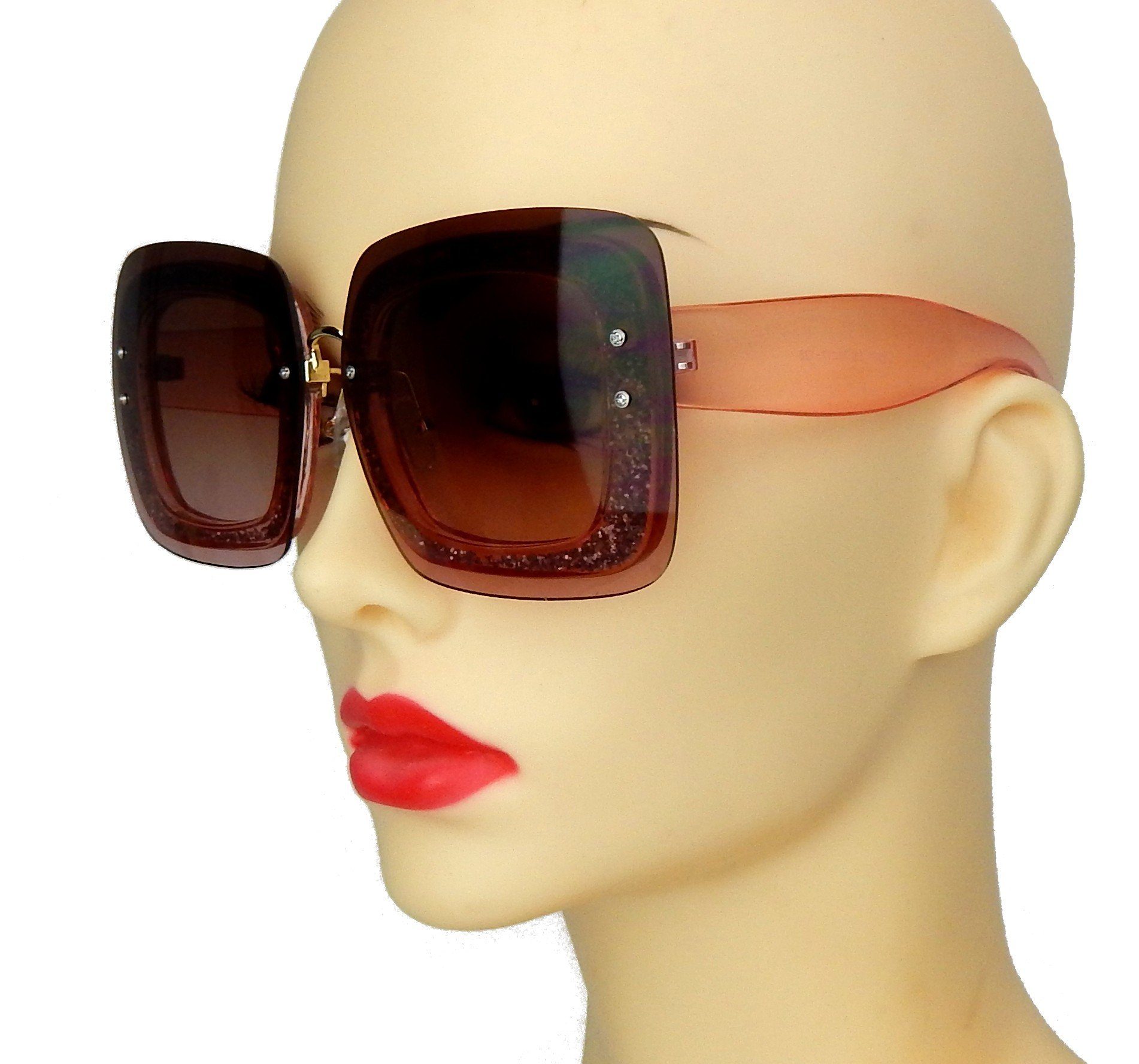 Ella Jonte Sonnenbrille im topmodischen Look Statement aufgesetzte Gläser Glitzereffekt