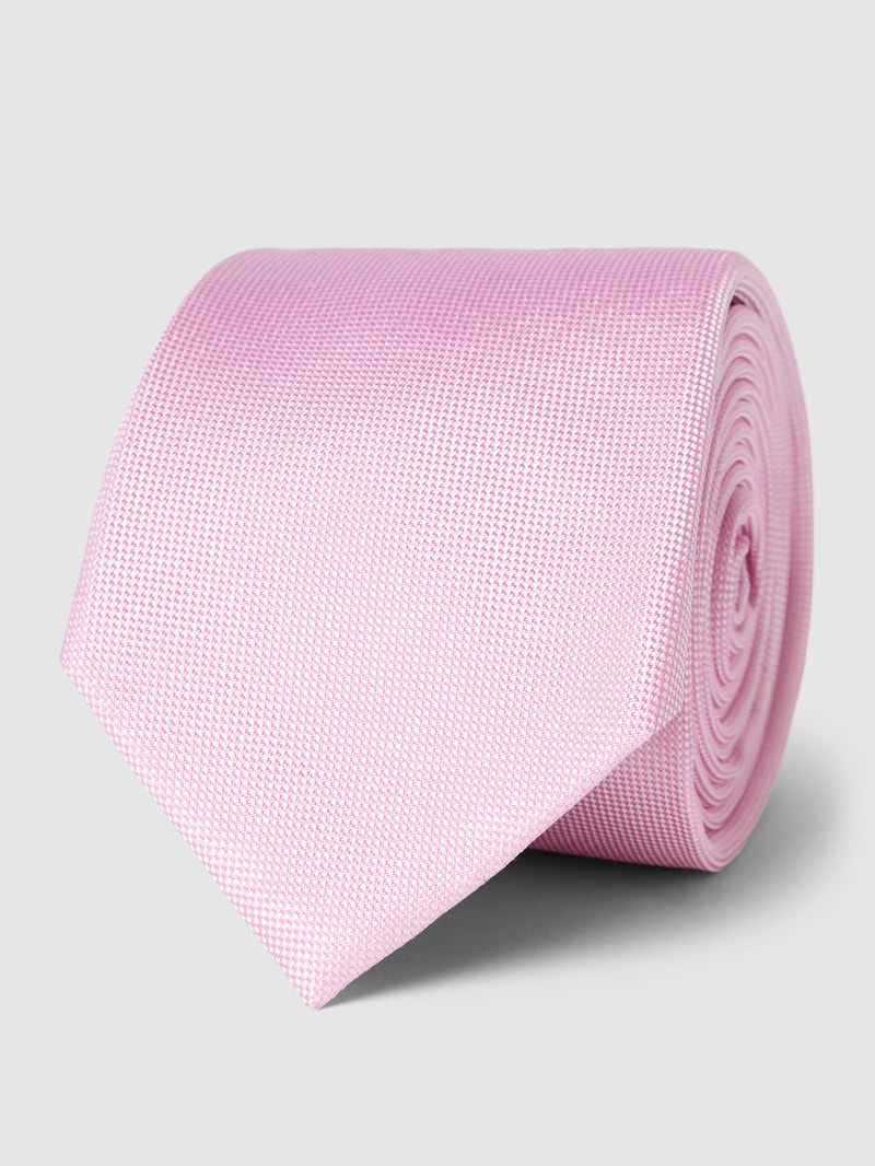 Seidenkrawatte mit feinem Webmuster Modell 'PLAIN WEAVE' in rosa