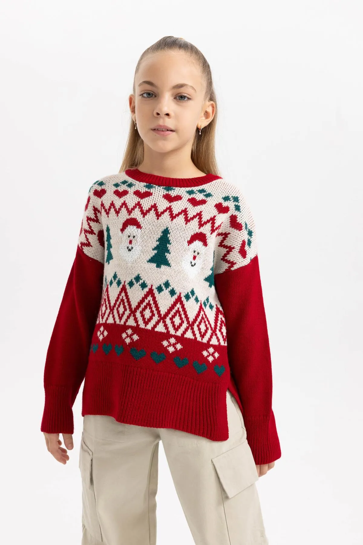 DeFacto  Weihnachtspullover mit Rundhalsausschnitt für Mädchen B2673a823wn