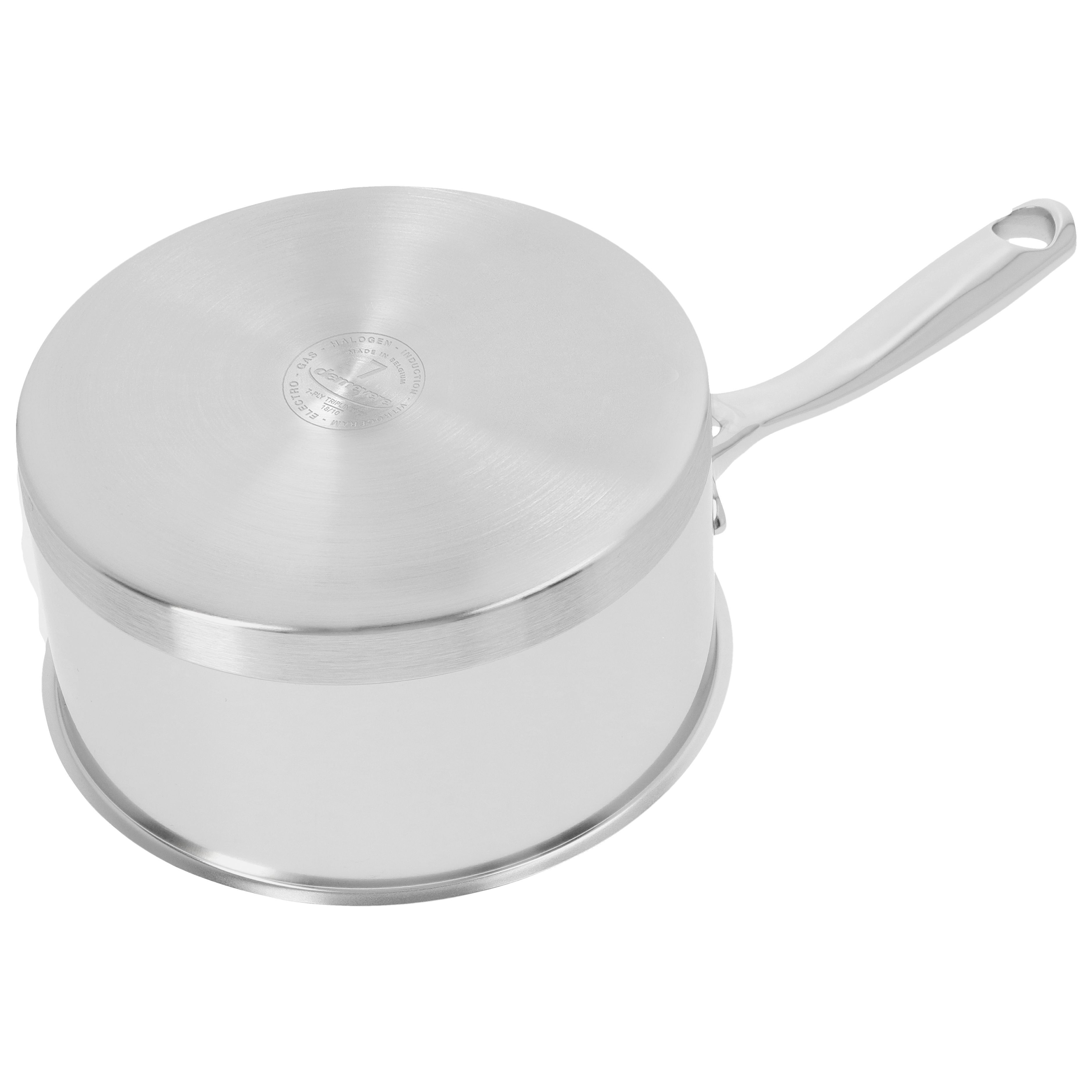 Stieltopf ohne Deckel 16 cm, 18/10 Edelstahl, Silber