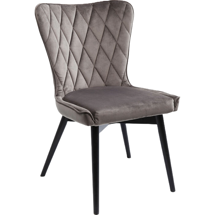 KARE Stuhl Black Marshall Velvet Grau
