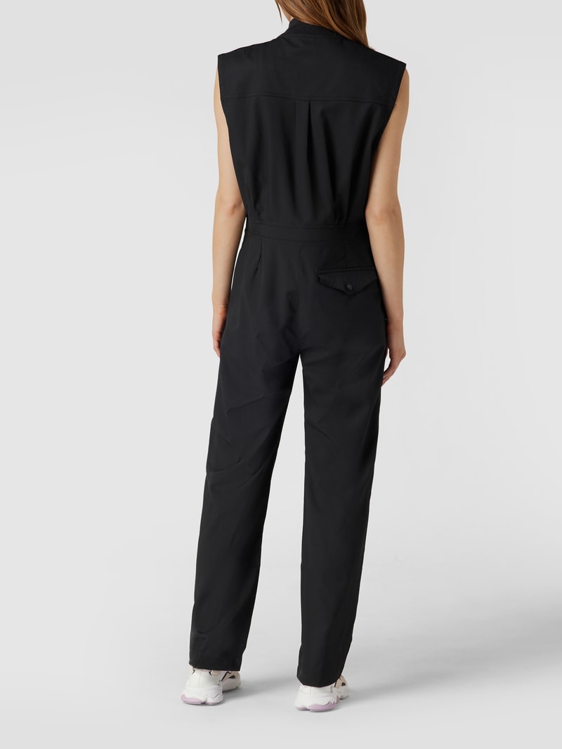 Jumpsuit mit Logo-Stitching in schwarz