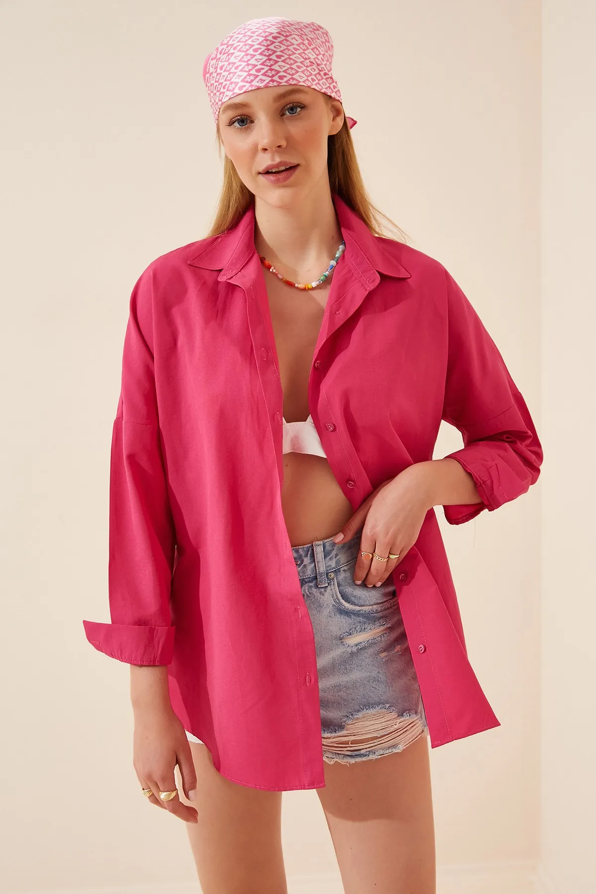 Happiness İstanbul  Hemd - Rosa - Oversized