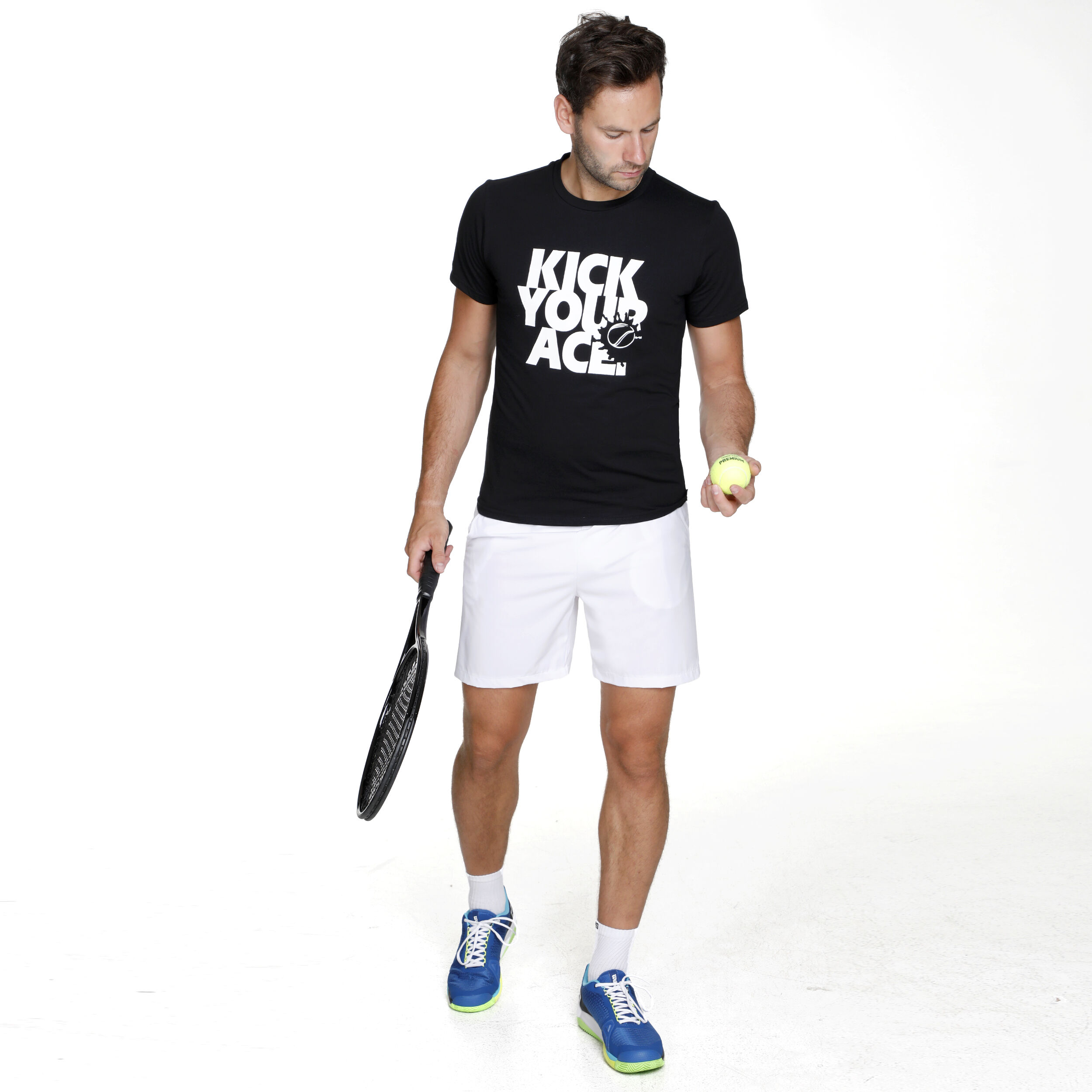 Kick Your Ace T-Shirt Herren - Schwarz, Weiß