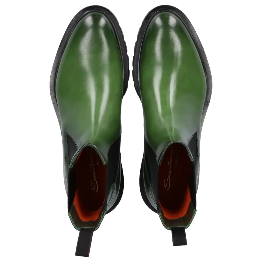 Santoni - Chelsea Boots 59648 Kalbsleder - grün