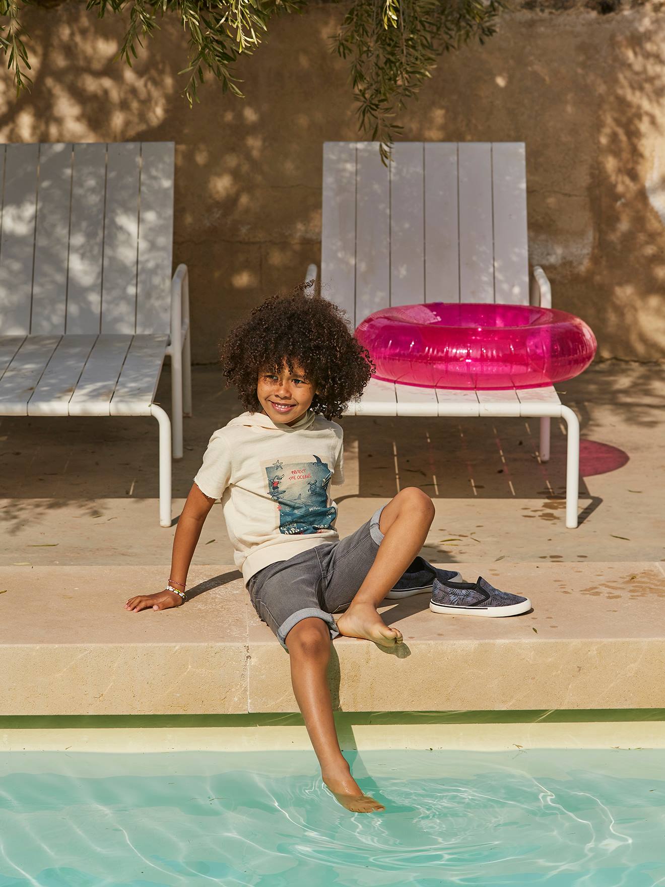 Bermuda en jean garçon denim gris