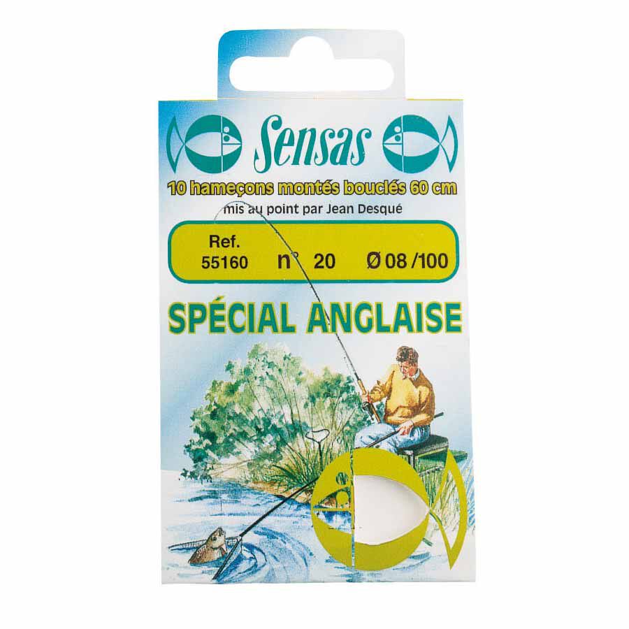 Sensas Special angļu stila iepriekš sasietie āķi, 60 cm (x10)