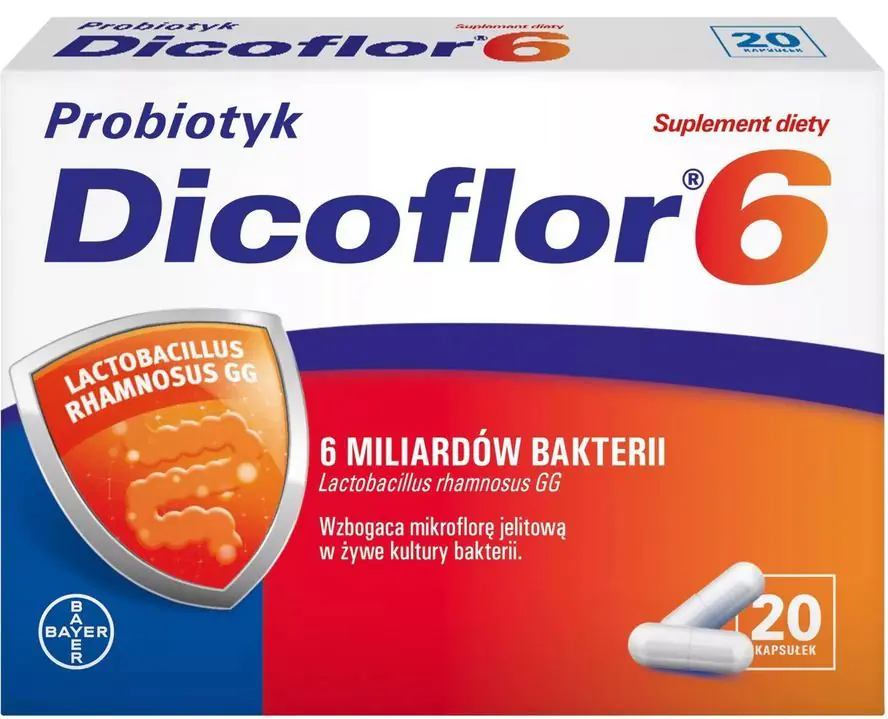 Dicoflor 6, dodatak prehrani koji sadrži žive bakterijske kulture, kapsule