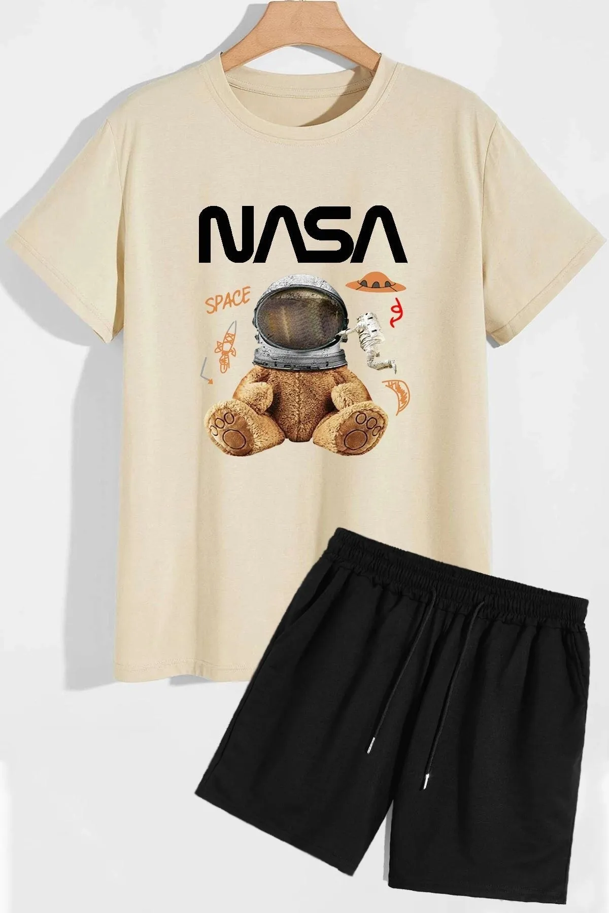 trendypassion  NASA-Shorts-T-Shirt-Trainingsanzug-Set