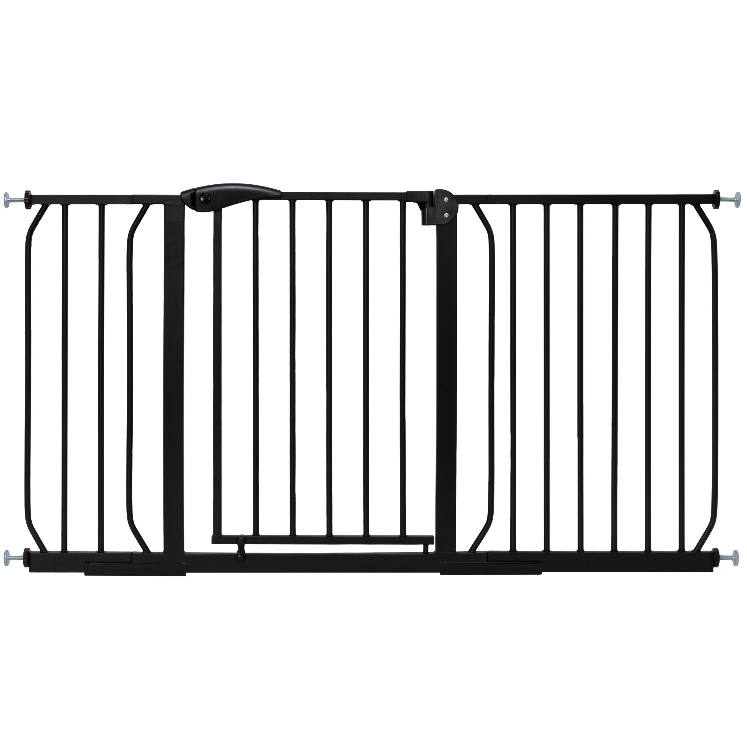 ib style Türschutzgitter Treppengitter Berrin schwarz inkl. Y-Spindel 115-125 cm schwarz, Treppenschutzgitter - Sicherheitsgitter - kein Bohren - 90° Stopp