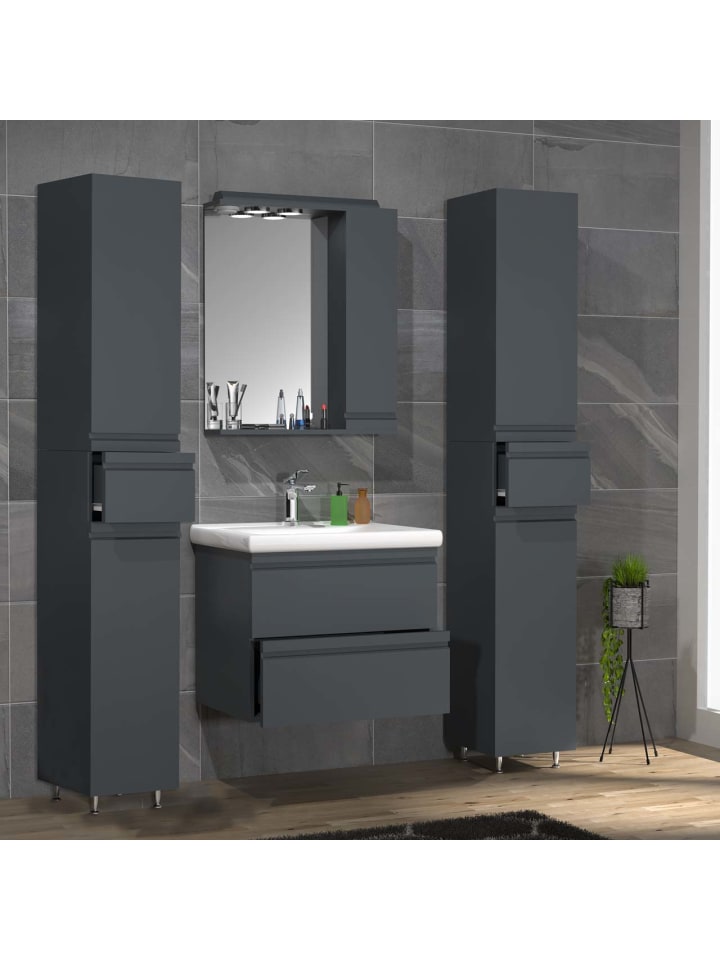 ebuy24 Badmöbelset SiloraL Anthrazit 120 x 46 cm günstig kaufen onesize
