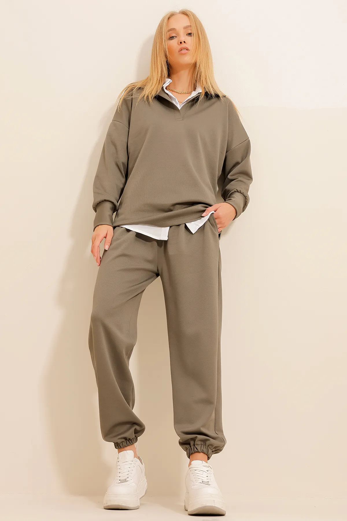 Trend Alaçatı Stili  Zweiteiler - Khaki - Regular Fit