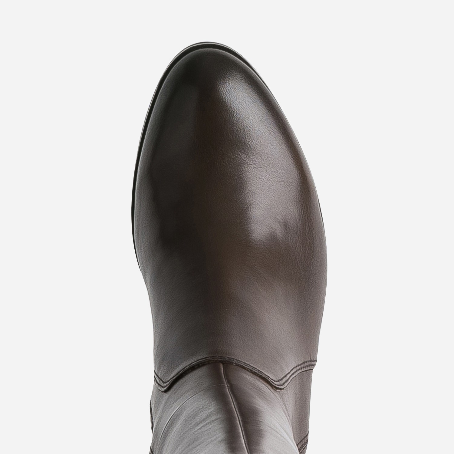 Botte CAPRICE marron en cuir bi matière
