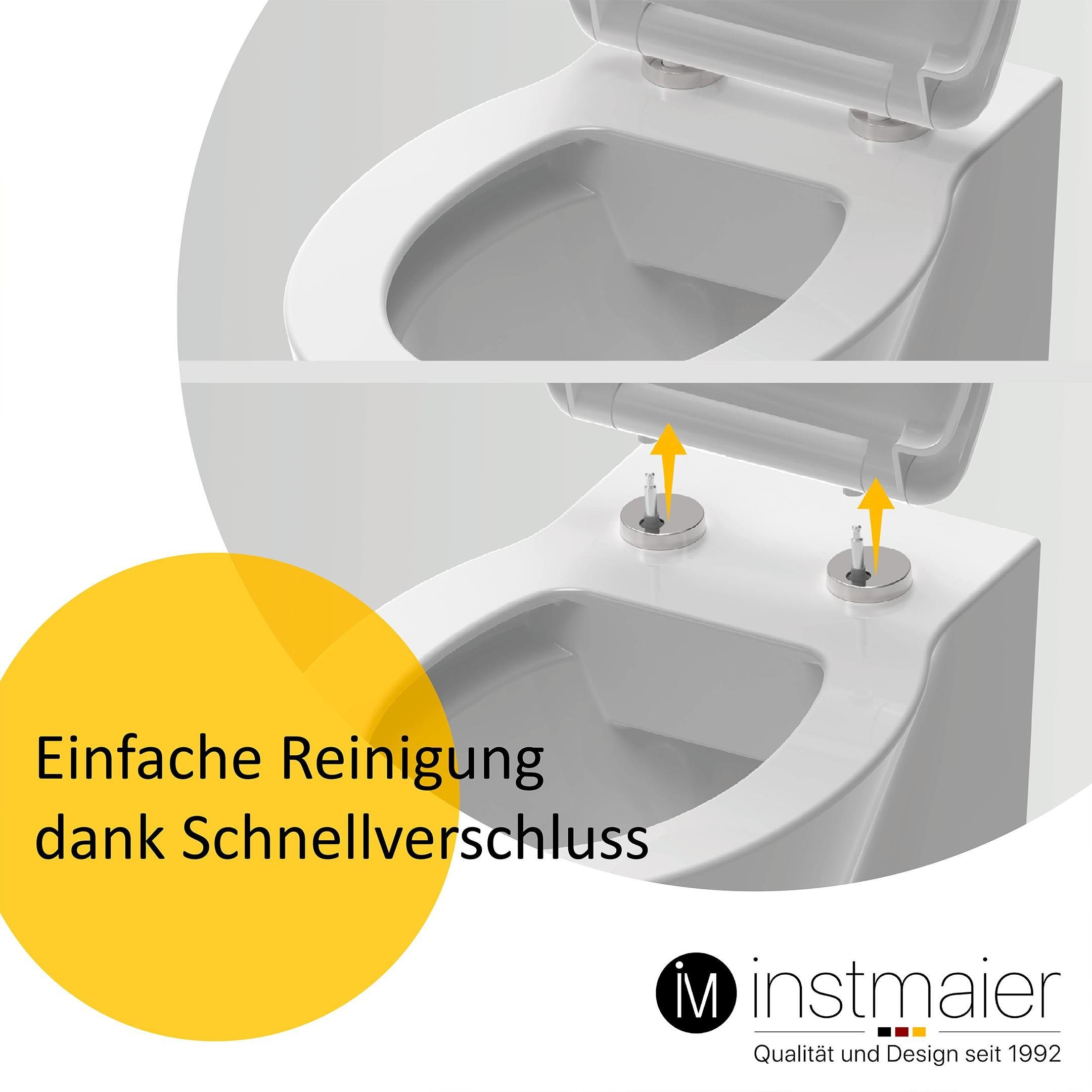 instmaier WC-Sitz Toilettendeckel mit Motiv, Vintage Holz / Braun, Hochwertiger Duroplast Sitz mit Absenkautomatik