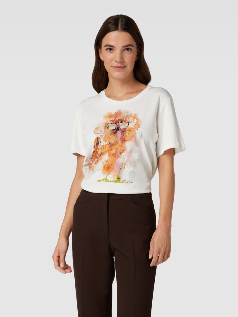 T-Shirt mit Rundhalsausschnitt in offwhite