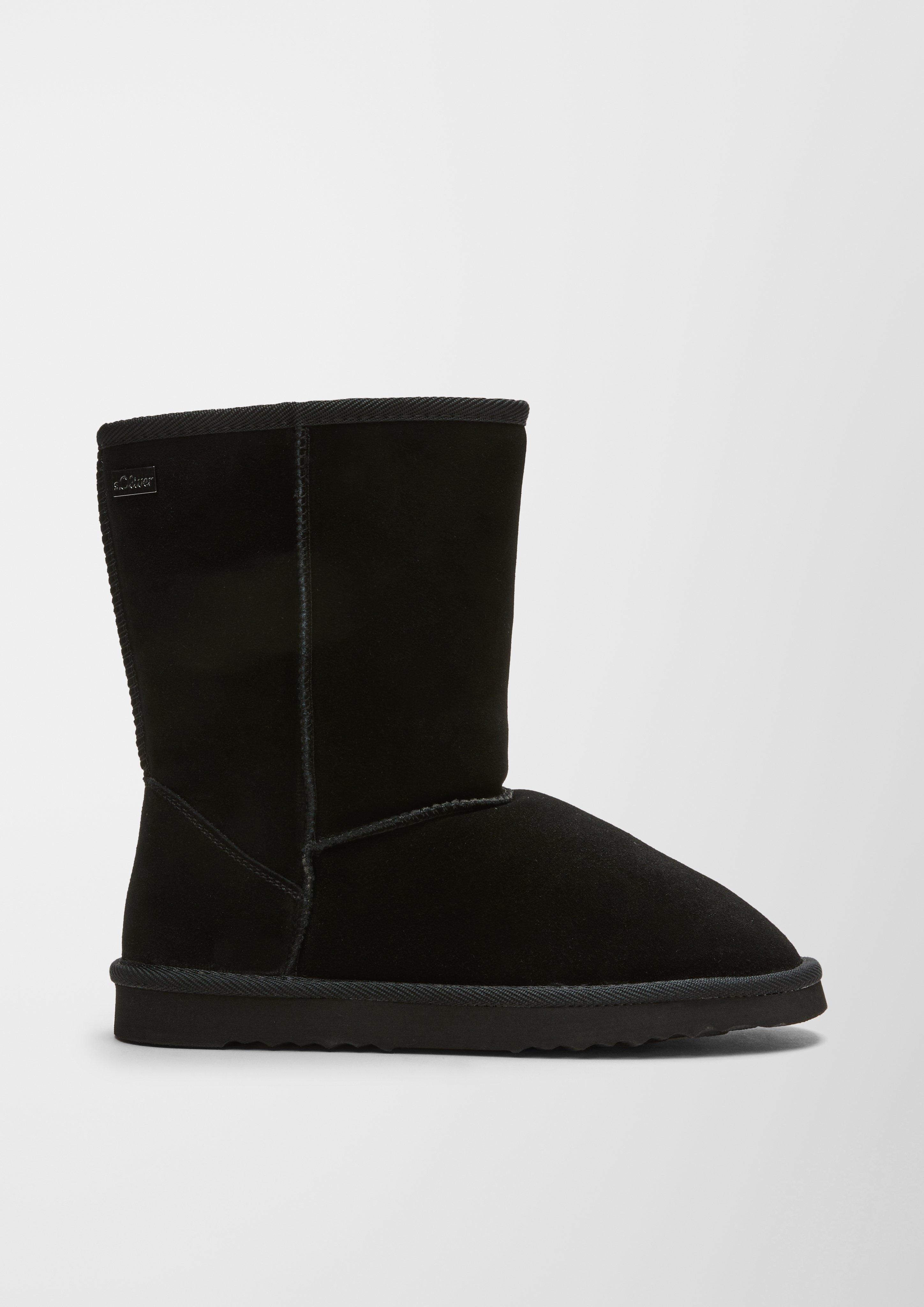 Gefütterte Velourslederstiefel  6006579-001