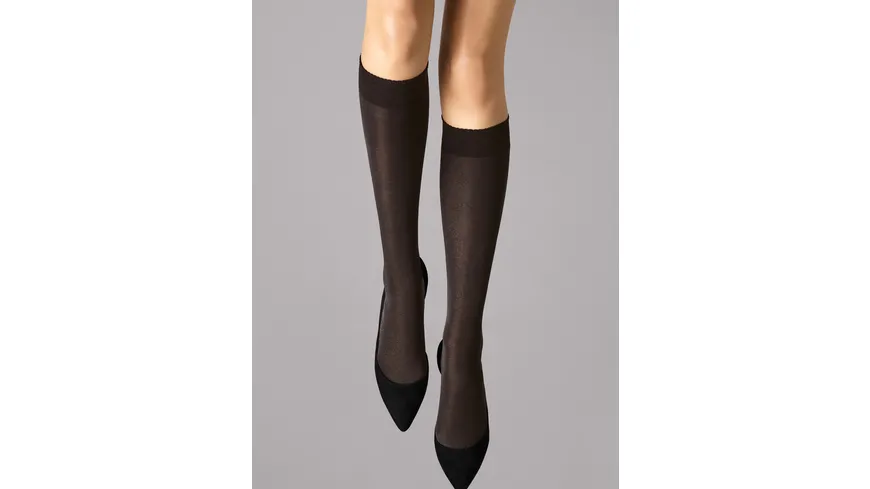 Wolford Damen Kniestrümpfe Velvet de Luxe Knee-Highs 50 DEN Black