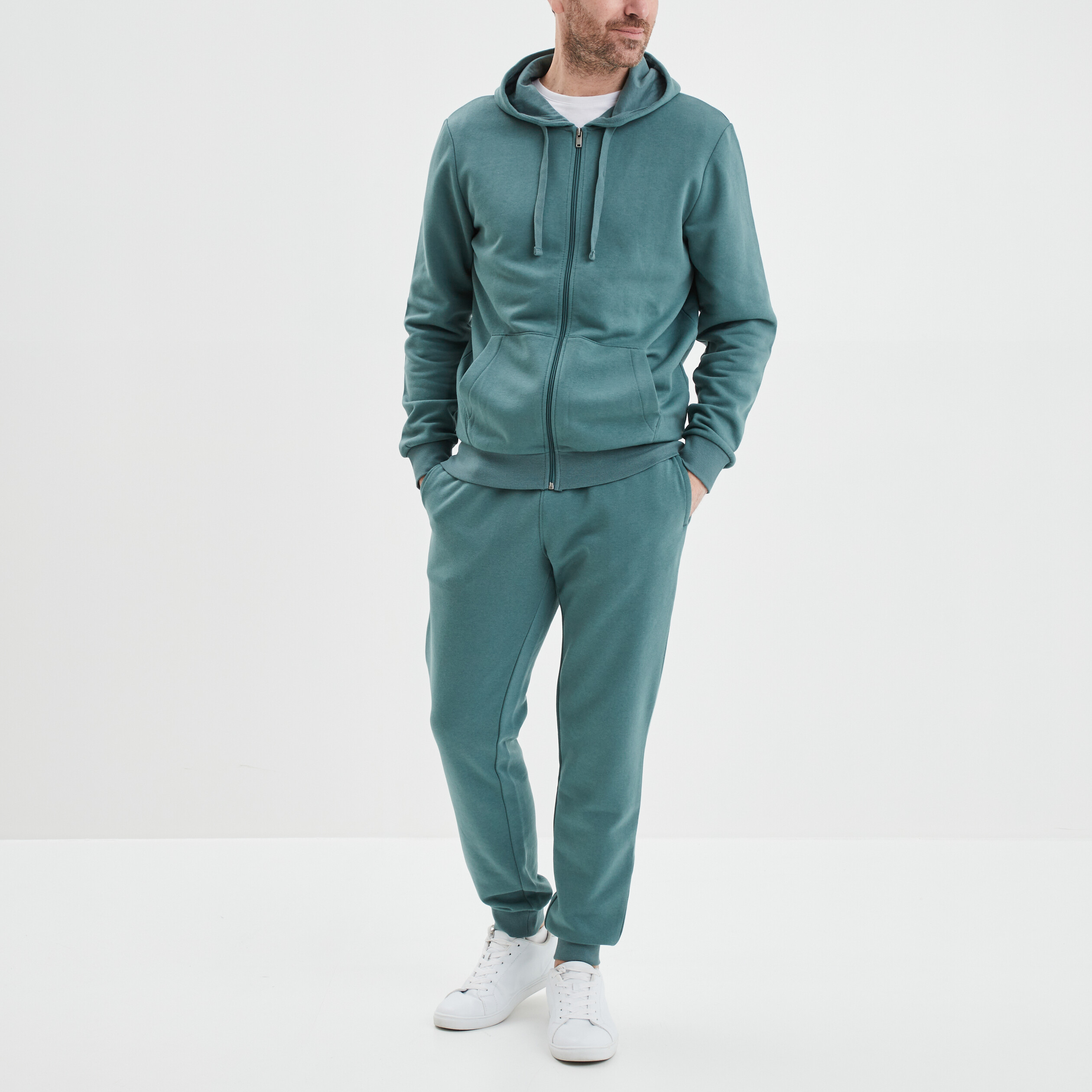 Jogging droit molleton vert foncé homme | La Halle