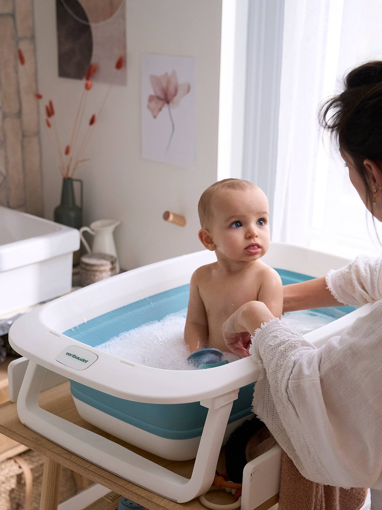Vertbaudet Faltbare Baby Badewanne - türkis