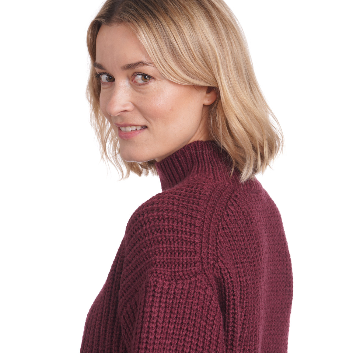 Damen Strickpullover mit Stehkragen