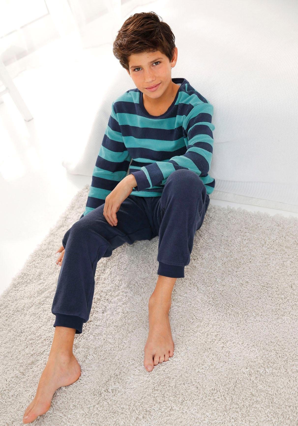AUTHENTIC LE JOGGER Pyjama (2 tlg., 1 Stück) aus Frottee, mit Bündchen