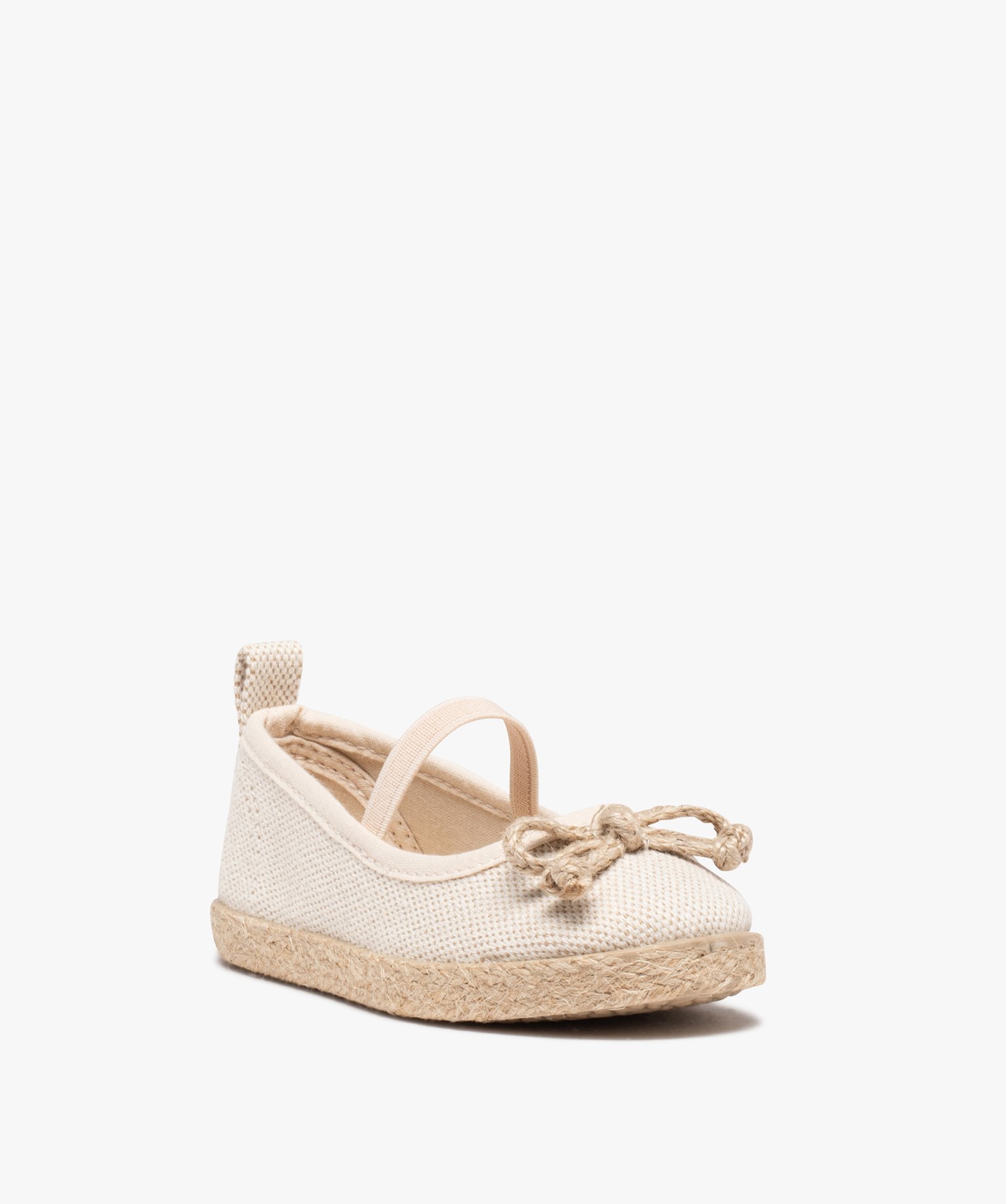 Ballerines fille en toile à semelle cordelette or | GEMO