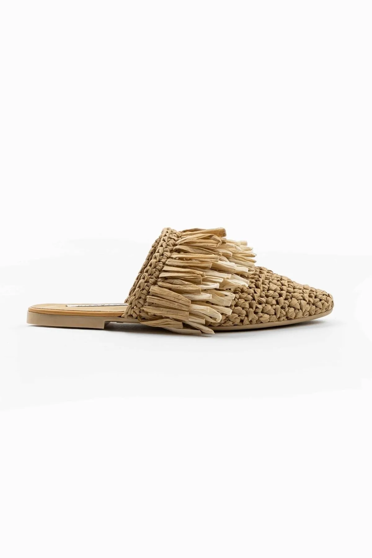 NİŞANTAŞI SHOES  Viana Brown Gestrickte Damenhausschuhe in Tan Beige mit Quasten und Details